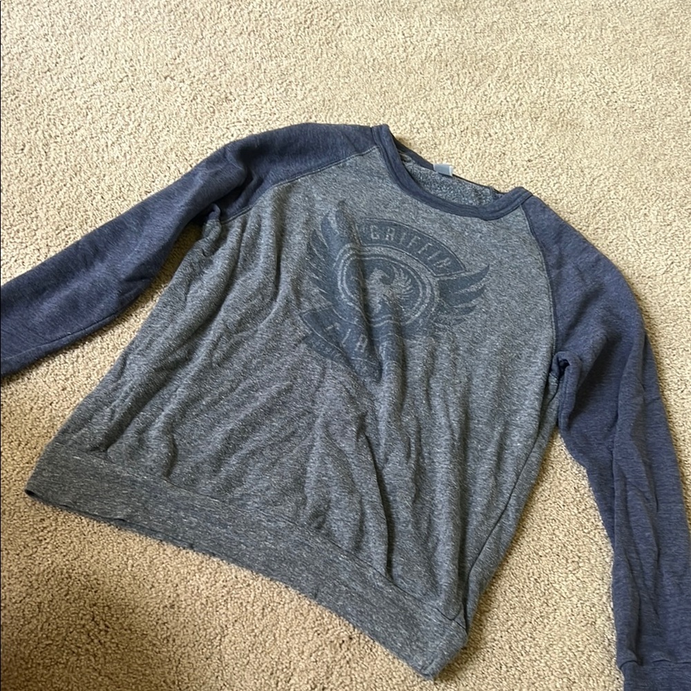 Men's Gray and Blue Sweater